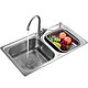 贝乐卫浴(Ballee) A21C1101 304不锈钢水槽双槽 厨房洗菜盆龙头套装