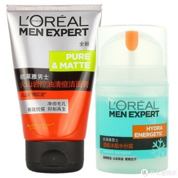 移动端:L'OREAL PARIS 巴黎欧莱雅 男士护肤冰火套装 (劲能冰酷水分露50ml+火山岩洁面膏100ml)+洁面皂 2件
