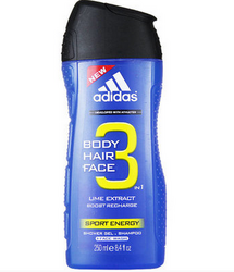 Adidas 阿迪达斯  男士沐浴露-运动能源  3合1 250ml