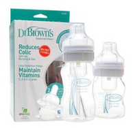 Dr Brown's 布朗博士 BL-403 初生婴儿 防胀气宽口玻璃奶瓶套装