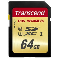 移动端：Transcend 创见 64GB SDXC UHS-I U3 存储卡（读90/写60）+凑单品