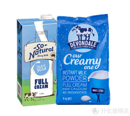 Devondale 德运 全脂高钙奶粉1kg+So Natural UHT 全脂牛奶 1Lx12瓶