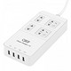 QIC TP4A4U 智能4口USB充电插排 4位插座/接线板/插线板 1.5米 白色