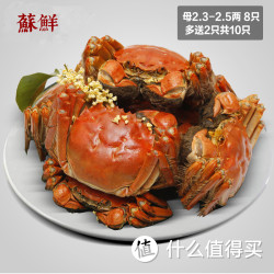 苏鲜 清水大闸蟹 全母蟹 2.3-2.5两 8只礼盒装+2只赠品
