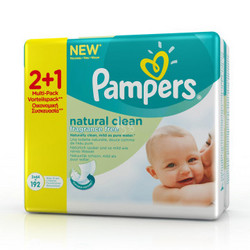 限地区：Pampers 帮宝适 自然纯净系列 婴儿湿巾 64片*3包