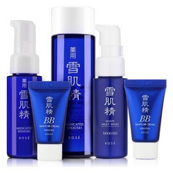 KOSE 高丝 雪肌精 基础护理套组（化妆水50ml+乳液20ml+洗颜乳20g+BB霜02 6g*2）