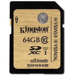 Kingston 金士顿 64GB UHS-I Class10 SD高速存储卡（读速90Mb/s）土豪金