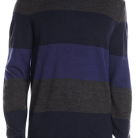 Calvin Klein Merino Striped 男款羊毛圆领毛衣