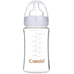 Combi 康贝 95010201 宽口玻璃奶瓶（240ml/白色/S）