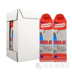 WHITE SMOOTHIE 优雅牧场 超高温灭菌全脂牛奶 1L*6普通装