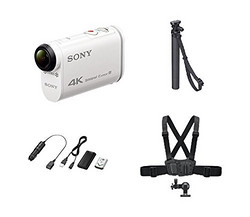 Sony 索尼 FDR-X1000V 4K高清 佩戴式数码摄像机 出游定制套装 (官方标配套装+自拍杆+胸前挂带+电池+车载充电器)