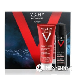VICHY 薇姿 男士护肤礼盒（洁面者哩100ml+保湿露50ML+毛巾+限量订制礼盒) +男士净颜控油洁面啫喱100ml 