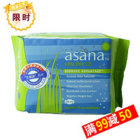 限华东华中：asana 阿莎娜 超薄棉面日用卫生巾24CM 16片*4包