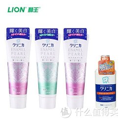 LION狮王 CLINICA珍珠美白牙膏（百花薄荷）130g*2+CLINICA珍珠美白牙膏（橘香薄荷即鲜果薄荷）130g*1+酵素洁净防蛀漱口水（便携型）80g*1