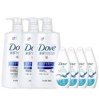 Dove 多芬 深度损伤理护洗发乳700ml*2+润发精华素700ml+多芬滢润沐浴乳45ml*4