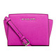 Michael Kors 迈克·科尔斯 MK 女士玫红色牛皮MINI单肩斜挎包 32H3SLMC1L FUSCHIA