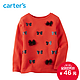 天猫双11特价预告：Carter's 红色长袖上衣T恤蝴蝶结全棉女幼儿童装 253G053