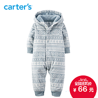  Carter‘s 118G025 1件式淡蓝长袖连帽连体衣