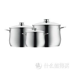 WMF 完美福 Diadem Plus系列 0730036040 不锈钢锅具3件套+玻璃保鲜盒 500ml