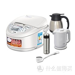 TIGER 虎牌 厨房五件套（JAX-C15C电饭煲+PFY-A10C-W电水壶+MES-A04C保温壶+PWL-B062保温杯+炒勺）