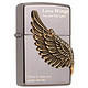 ZIPPO 芝宝 打火机 三面环绕侧徽章爱之翼黑冰镶钻徽章 LOVE-WINGS