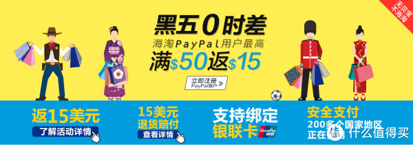 黑五期间 PayPal支付 满额返券