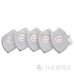  UVEX 优唯斯 FFP2防护级别（欧洲标准）折叠带呼吸阀活性碳口罩 5只装*2件