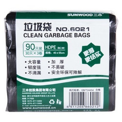 SUNWOOD 三木 6021 超厚垃圾袋 45×55cm 3卷90只 黑色