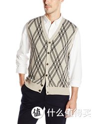 HAGGAR Exploded Argyle Button-Front Vest 休闲针织马甲