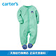 0点开始：Carter's 薄荷绿怪兽包脚连体衣 115G072