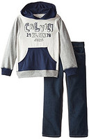 Calvin Klein 卡尔文·克莱 男童连帽衫牛仔裤套装 CKSB6-2022 4 海军蓝