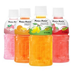 MOGU MOGU 磨谷磨谷 混合四种口味椰果果汁饮料 （葡萄+草莓+荔枝+芒果）320mL/瓶*4