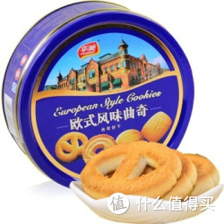 Huamei 华美 欧式风味曲奇饼干 258g 蓝罐装