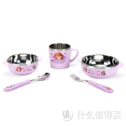 LOCK&LOCK 乐扣乐扣 小公主索非亚系列 儿童不锈钢隔热餐具4件套装+赠品+凑单品