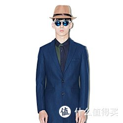 GXG 男士 蓝色修身 长款大衣