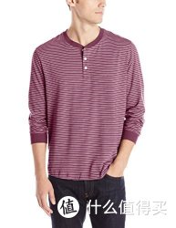 Original Penguin Heather Stripe Henle 男款亨利领T恤
