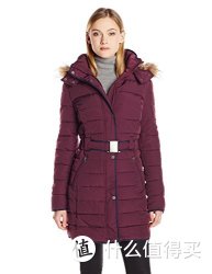 TOMMY HILFIGER Long Belted Down Coat with Faux-Fur Trim Hood 女士长款防寒服