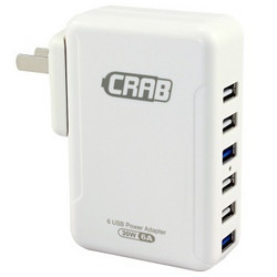 CRAB 酷博 KP05 6口 多口USB充电器 手机 平板 苹果IPHONE6 plus IPAD三星充电头 5V 6A 30W 白色