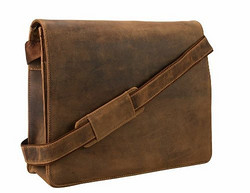 Visconti Visconti Leather Distressed Messenger Bag Harvard Collection 邮差包