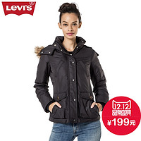 双12特价预告：Levi's 李维斯 女士黑色短款厚外套