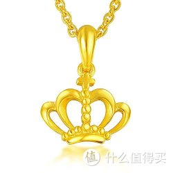 六福珠宝 GMGTBP0036 网络专款 足金加冕皇冠黄金吊坠 约1.20g