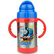 凑单品：Thomas & Friends 托马斯&朋友 儿童双柄不锈钢真空保温吸管水杯260ML 透明红