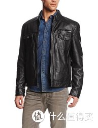 KENNETH COLE REACTION Faux-Leather Moto Jacket 男士机车夹克