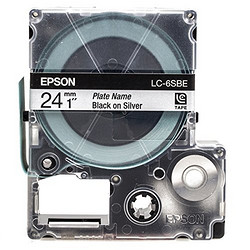 EPSON 爱普生 LC-6SBE 爱普生标签打印机色带盒 亚银系列 24mm宽幅(黑字/银底)