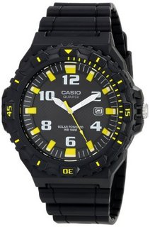 CASIO 卡西欧 MRW-S300H-1B3VCF 男款太阳能腕表 52mm 黑色 黑色 树脂