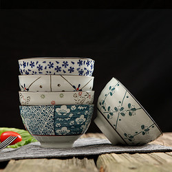 日式和风釉下彩陶瓷碗