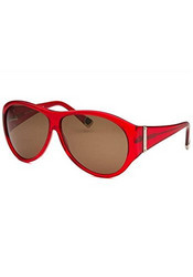 BALENCIAGA 巴黎世家 0016 Red Frame/Brown Lens Plastic Sunglasses 偏光墨镜