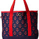 TOMMY HILFIGER 汤米·希尔费格 Canvas Anchor Print Small Tote