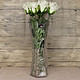 六角花纹水培玻璃花瓶25cm高款