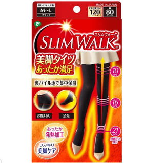 SLIM WAlK 120D 美腿发热 连裤袜 黑色 S~M